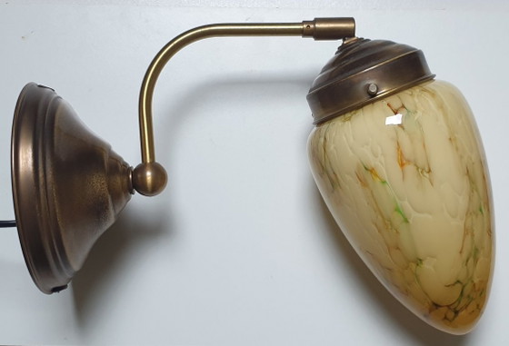 Image 1 of Art-Deco-Wandleuchte aus Opalglas