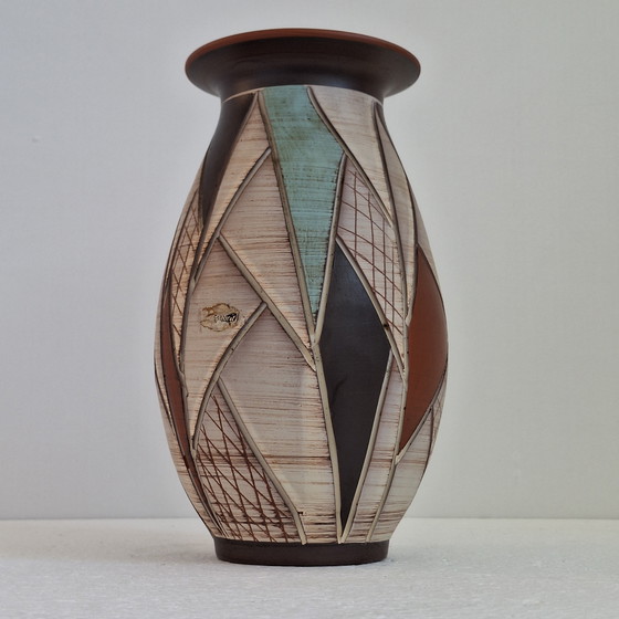 Image 1 of Vaas Sgrafitto sawa van Ritz keramiek jaren'60