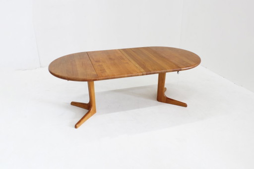 Vintage Danish round extendable dining table, solid teak