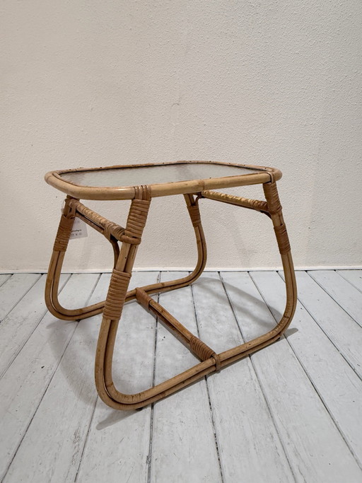 Vintage Rohe Noordwolde Beistelltisch mit Strukturglas