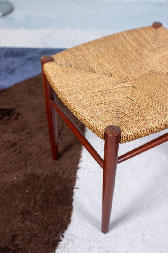 Image 1 of Tabouret vintage en teck Soborg Niels Möller, style danois milieu du siècle