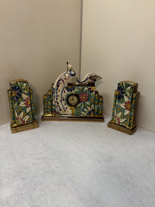 Mid Century Belgisch Schoorsteen klokstel