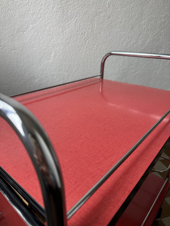 Image 1 of Rolling Formica Sideboard 60s