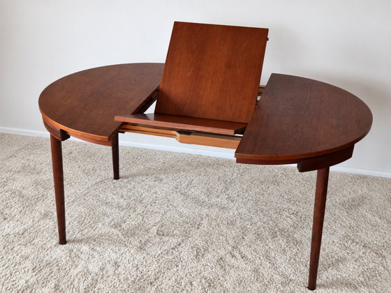 Roundette Teak Extendable Dining Set by Hans Olsen for Frem Røjle, Denmark 1960s – Wood, Skai (photo 19 of 29)