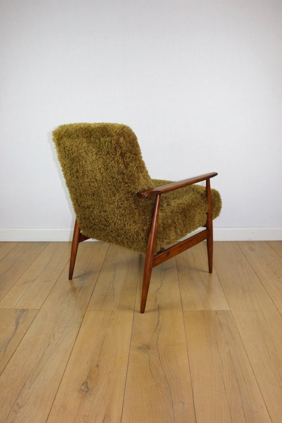 Image 1 of Poltrona 'Lis', anni '70, marrone vintage kaki/oliva, design bouclé Rudy, Henryk Lis - 2 pezzi disponibili