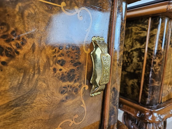 Image 1 of Comodini Chippendale anni '50 con vetro nero