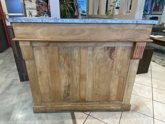 Image 1 of Mobili da bar antichi e autentici, stile vintage, bancone da bistrot, rovere e zinco, anni '50