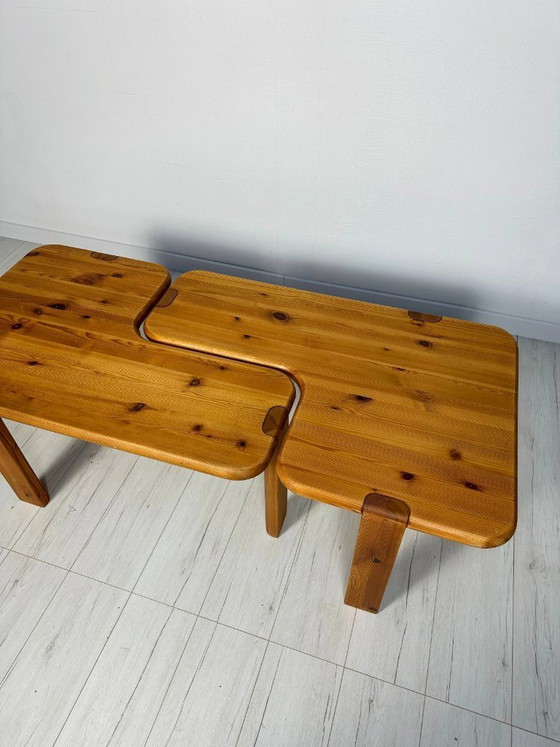 Image 1 of Set van 2 vintage massief grenen salontafels van Aksel Kjersgaard, Deens design, jaren 60-70