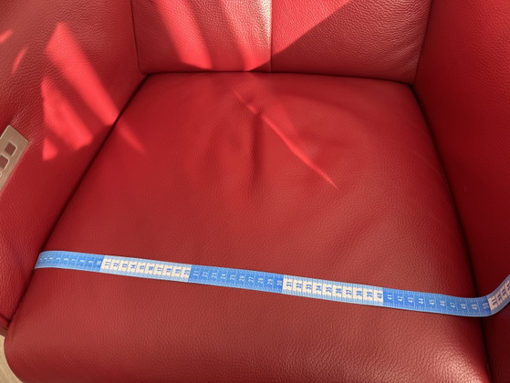 Image 1 of Zweifacher elektrischer Relaxsessel aus rotem Leder / wiederaufladbarer Stuhl