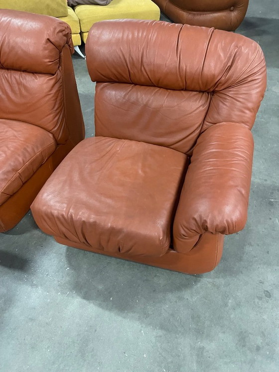 Image 1 of 1970’s vintage Italian design modular leather sofa