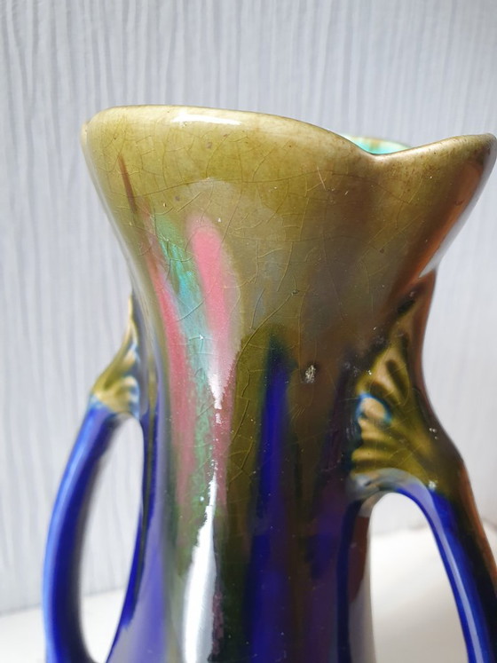 Antique Art Nouveau Vase – Orchies France (ca. 1920) – 27 cm – Ceramic (photo 6 of 9)