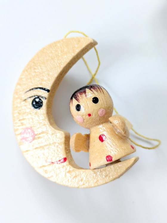 Image 1 of 19 x Midcentury houten kerstversieringen | Handbeschilderd, Erzebirge, Duitsland