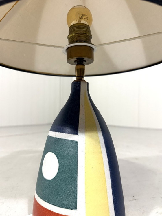 Image 1 of Krösselbach Fayence table lamp by Clare Zänge & Karl-Heinz Löffler 1950's