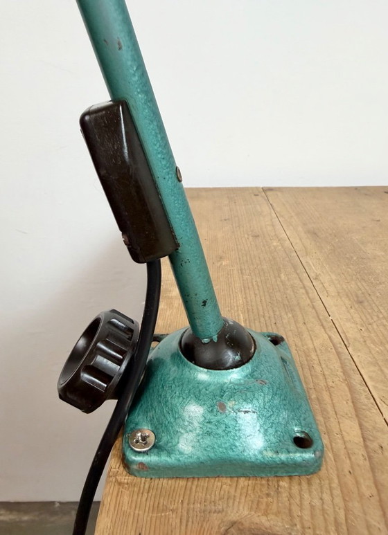 Image 1 of Large Green Industrial Workshop Table Lamp, 1960s