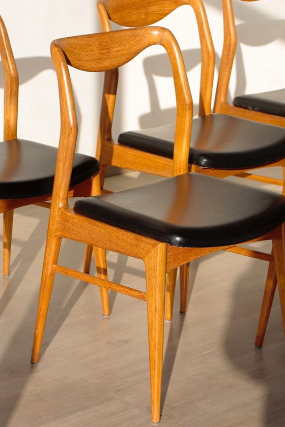 Image 1 of Set of 6 Vintage Scandinavian Teak Chairs – 1960s