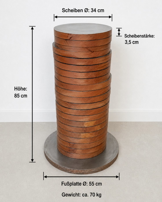 Rare Transformable Design Sculpture – Sculptural Wood & Metal Statement Piece – Decorative Objects, rvs (photo 6 of 7)