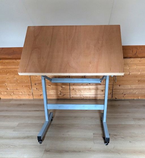 Table à Dessin/Atelier, réglable en hauteur et mobile avec frein