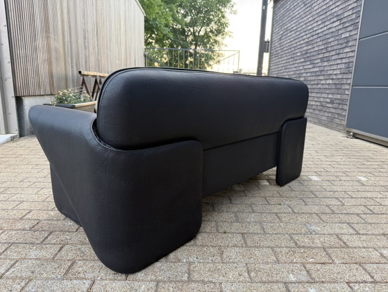 Image 1 of De Sede DS-125 3-Sitzer Schwarzes Büffelleder Hals 5mm WIE NEU!