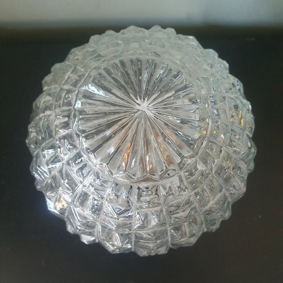 Image 1 of Lampe globe pour plafond (ou mur) en verre texturé d'Italie.