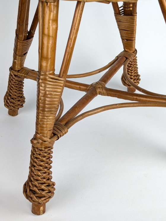 Image 1 of Vintage wicker stool, 1960