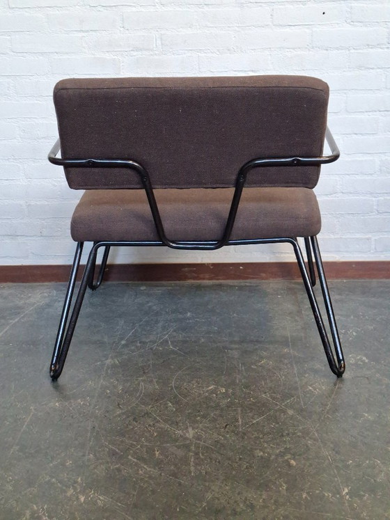 2x Retro Stühle, Sessel, Metall, Stoff, Schwarz (Foto 6 von 13)