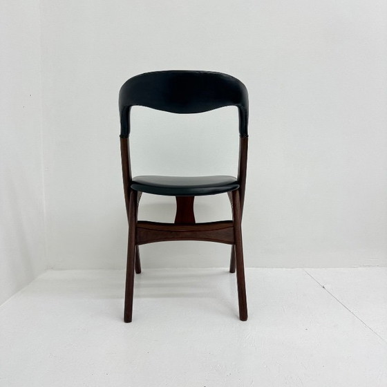 Sedia da pranzo vintage di Louis van Teeffelen, anni '60, Sedie da pranzo, Legno, Pelle, Marrone (foto 13 di 14)