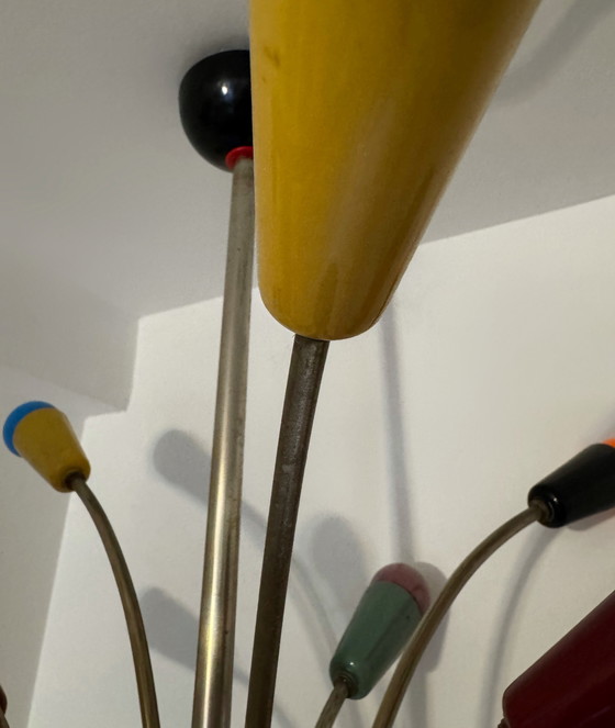 Image 1 of Meerkleurige Sputnik-kroonluchter uit de jaren 60.