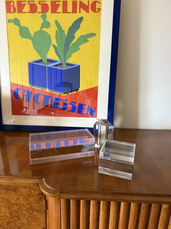 Image 1 of Set da fumo Hollywood Regency Lucite, Guzzini Italia 1970