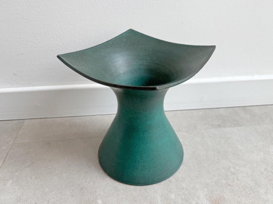 1x Grote 1970s Cor Unum Keramiek Vaas / Boeket Vaas - Green – Vazen, Ceramic (photo 5 of 9)