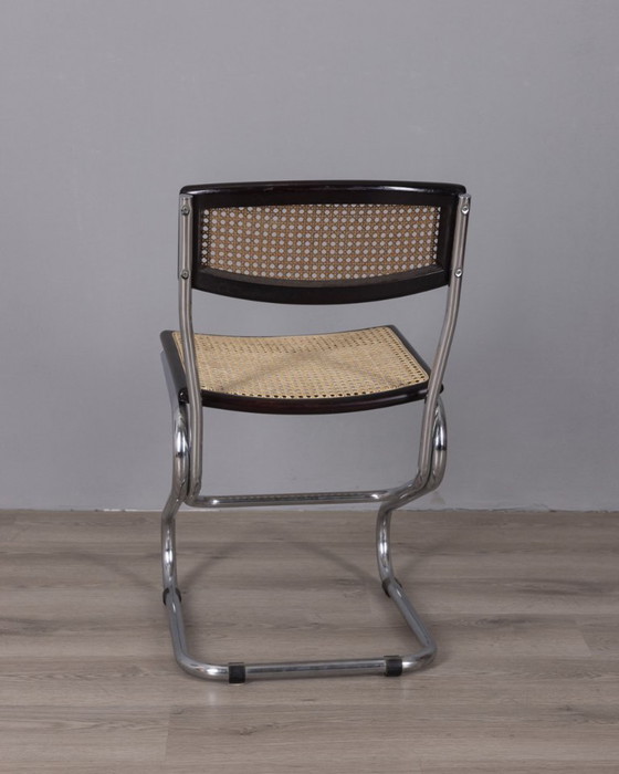 Image 1 of Set of 4 vintage 1960s metal and Vienna straw chairs, Italian design