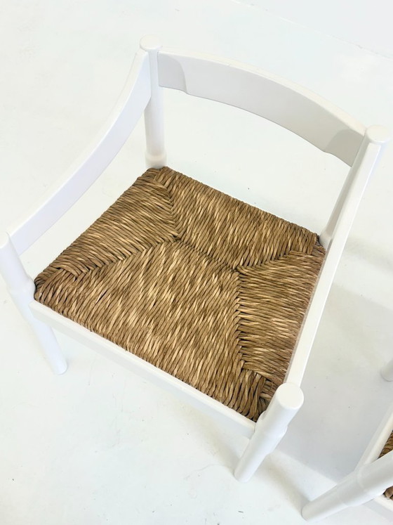 Image 1 of Set of two Carimate chairs by Vico Magistretti in white