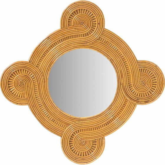 Image 1 of Vintage mirror in bamboo by Vivai Del Sud, Italy 1960