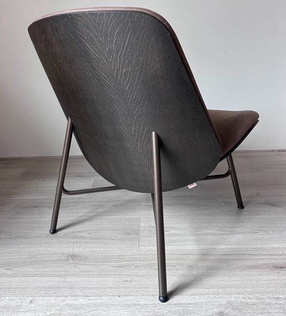 Fauteuils design Pode Nihan avec pouf, Bois, Cuir, Marron, Modern (photo 6 sur 11)