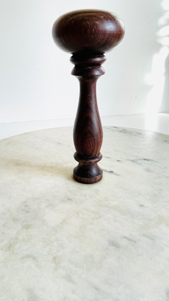 Image 1 of Tagliere per formaggi in marmo e legno d'epoca