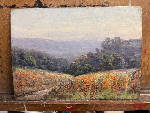 Beautiful painting. A. Anglade. Summer