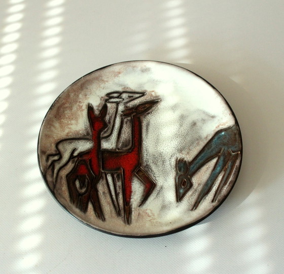 Image 1 of Rare Ruscha wall plate with deer motif