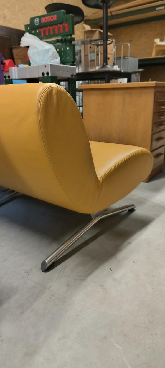 Image 1 of 2 rare yellow leather Rene Holten "Tara" chairs for Artifort, 1980s design vintage