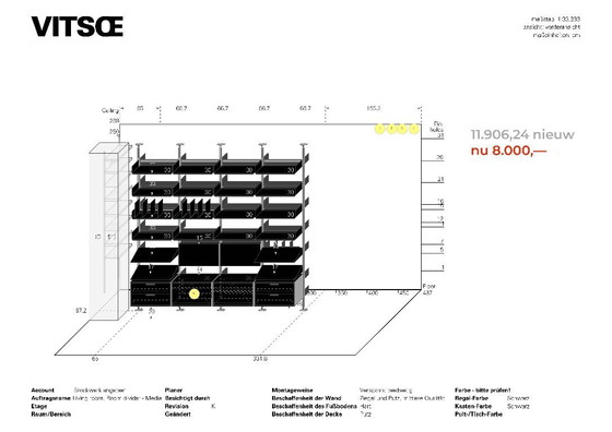 Image 1 of Sistema di scaffali 606 di Dieter Rams per Vitsoe (anni '60) nero