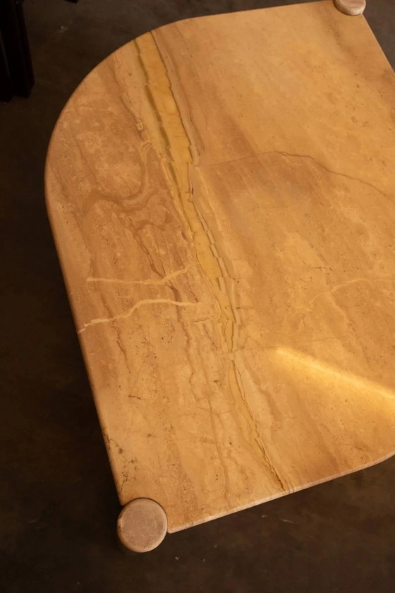 Vintage Italian coffee table in travertine - 1980s (photo 4 of 11)
