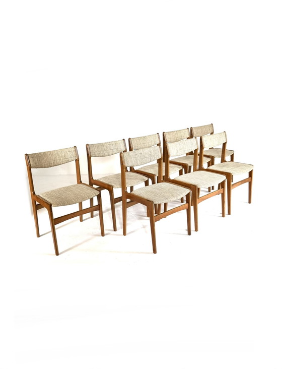 Image 1 of 8 chaises de salle à manger vintage, Erik Buch ‘70