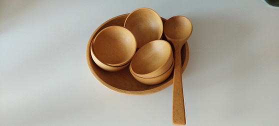 Image 1 of Set di arachidi in legno vintage, anni '60