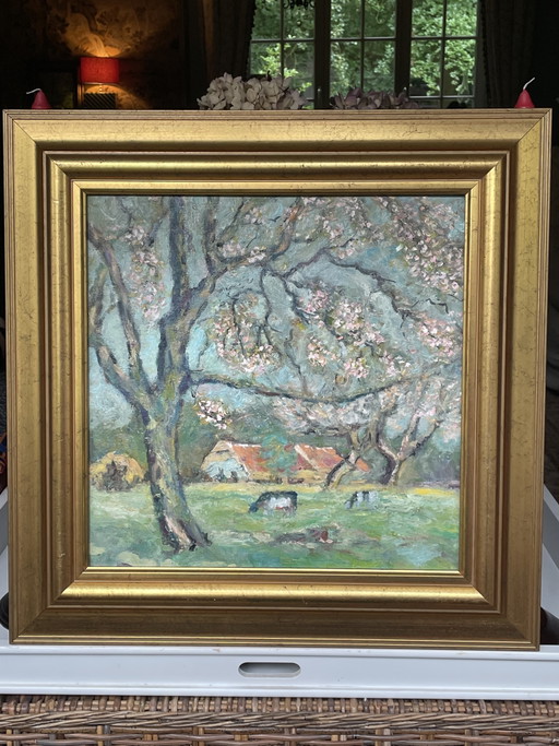 After Van Gogh, oil on canvas, framed,54x54