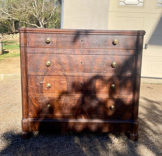 Image 1 of Cassettiera antica Luigi Filippo con piano in marmo nero