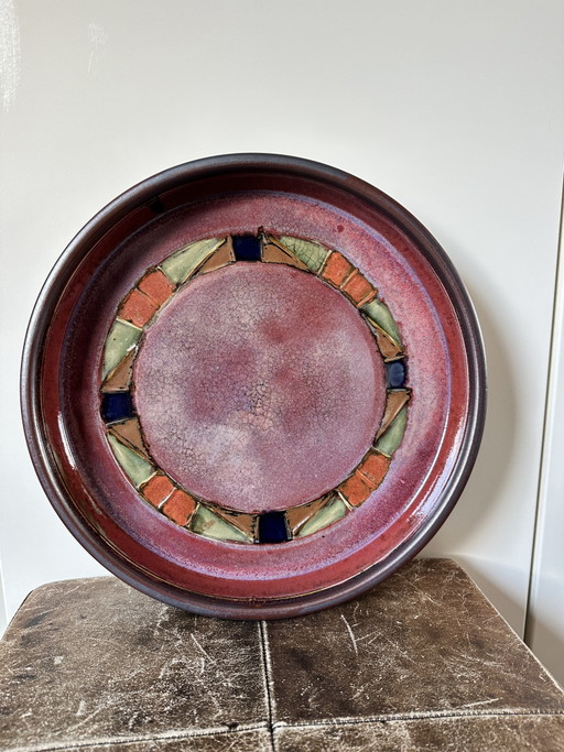 Grote Vintage Keramische Schaal - Handgemaakt