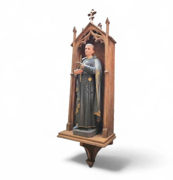 Statue of a religious figure / Patron Saint Gerard Majella / placed in a Gothic niche / labeled – Sculpture (photo 7 of 11)