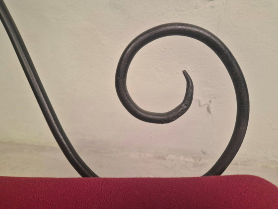 Image 1 of 90's neo-barokke smeedijzeren troon