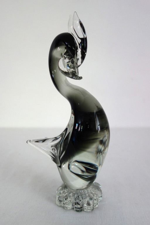 Grand cygne vintage H22cm en verre soufflé de Murano Italie, 1960s