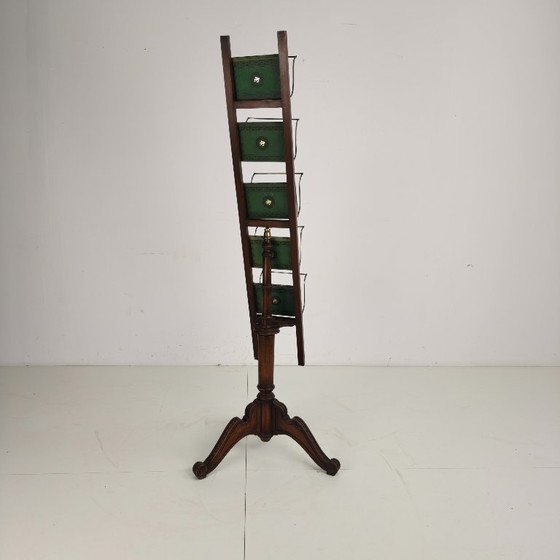 Image 1 of English antique revolving newspaper and book stand