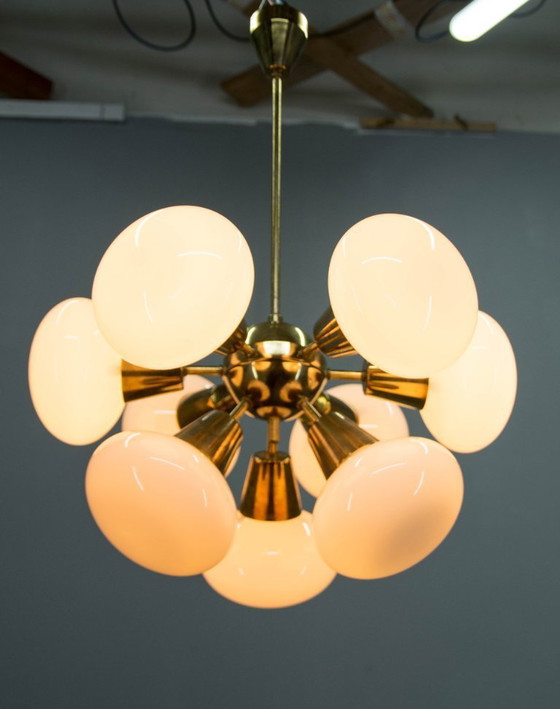 Image 1 of Kamenicky Senov Sputnik kroonluchter, 9 vlammen, jaren 70, goede staat