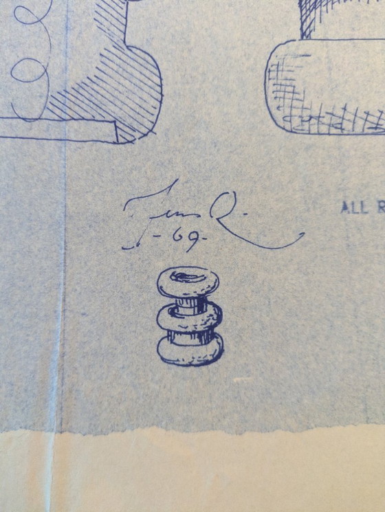 Image 1 of Raro studio di design di Jens Harald Quistgaard (IHQ) del 1969 - Trasferimento di carbonio originale